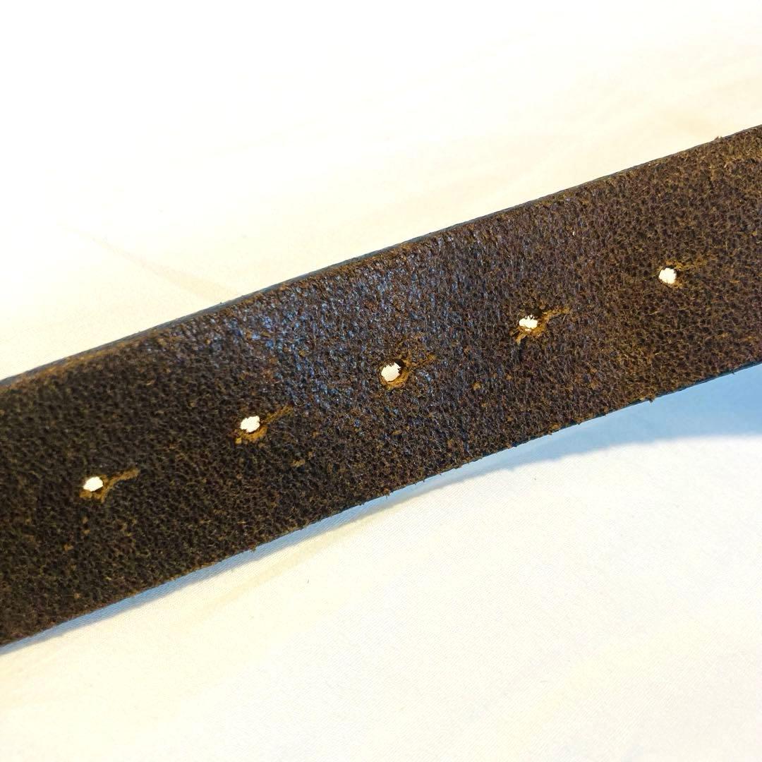 DIESEL 牛革 スカルバックル レザーベルト イタリア製 カウレザー ドクロ