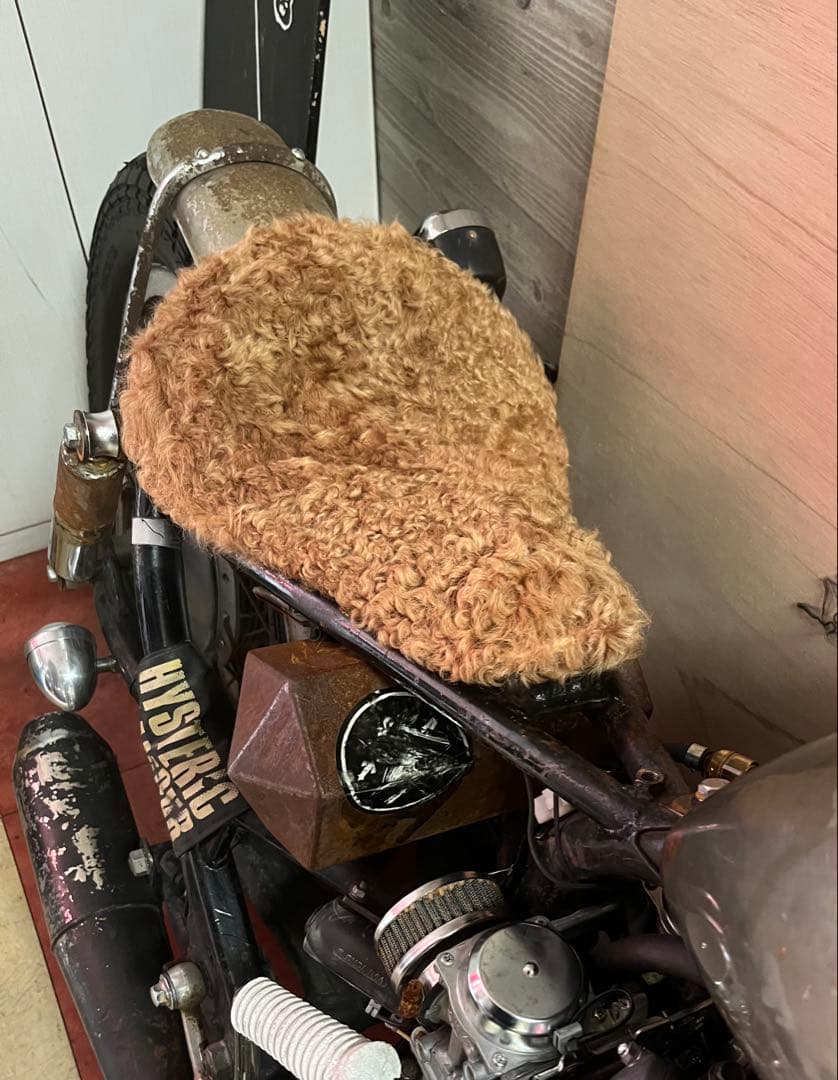 羊毛　シート　ハーレー　xs650 sr400 パン　ショベル　wl