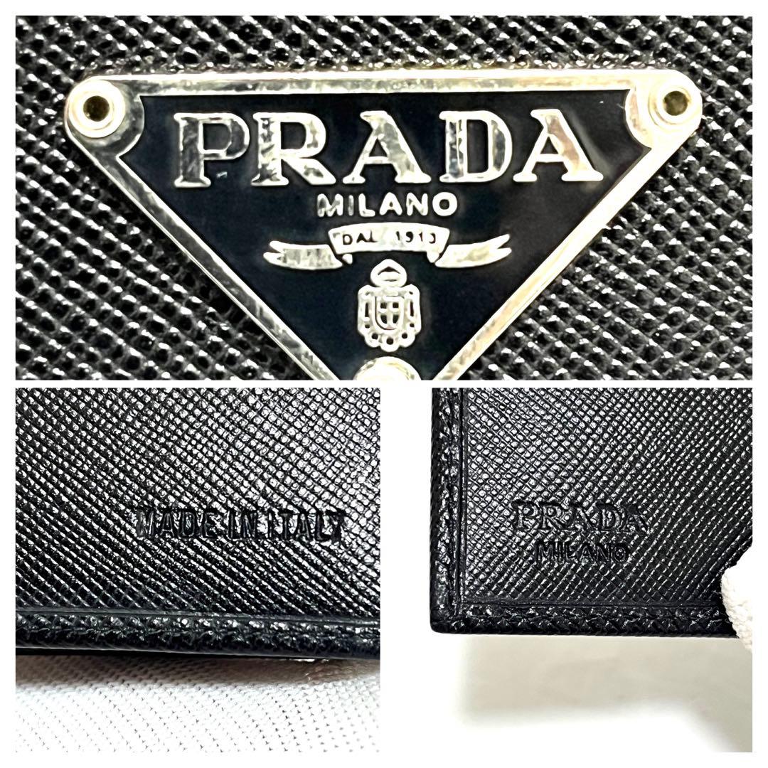 【Y.T】PRADA プラダ サフィアーノレザー 二つ折り財布 ブラック