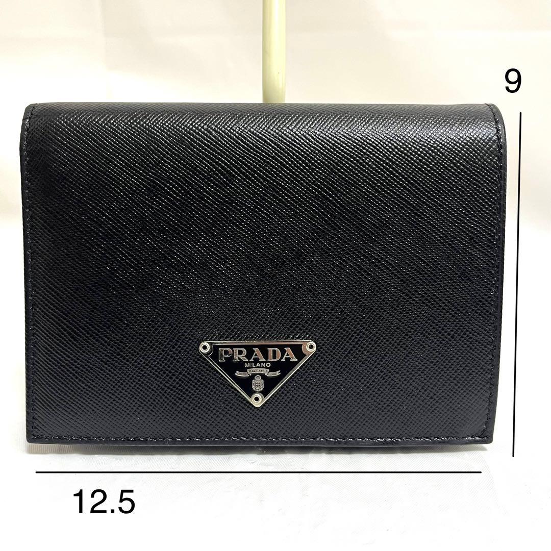 【Y.T】PRADA プラダ サフィアーノレザー 二つ折り財布 ブラック