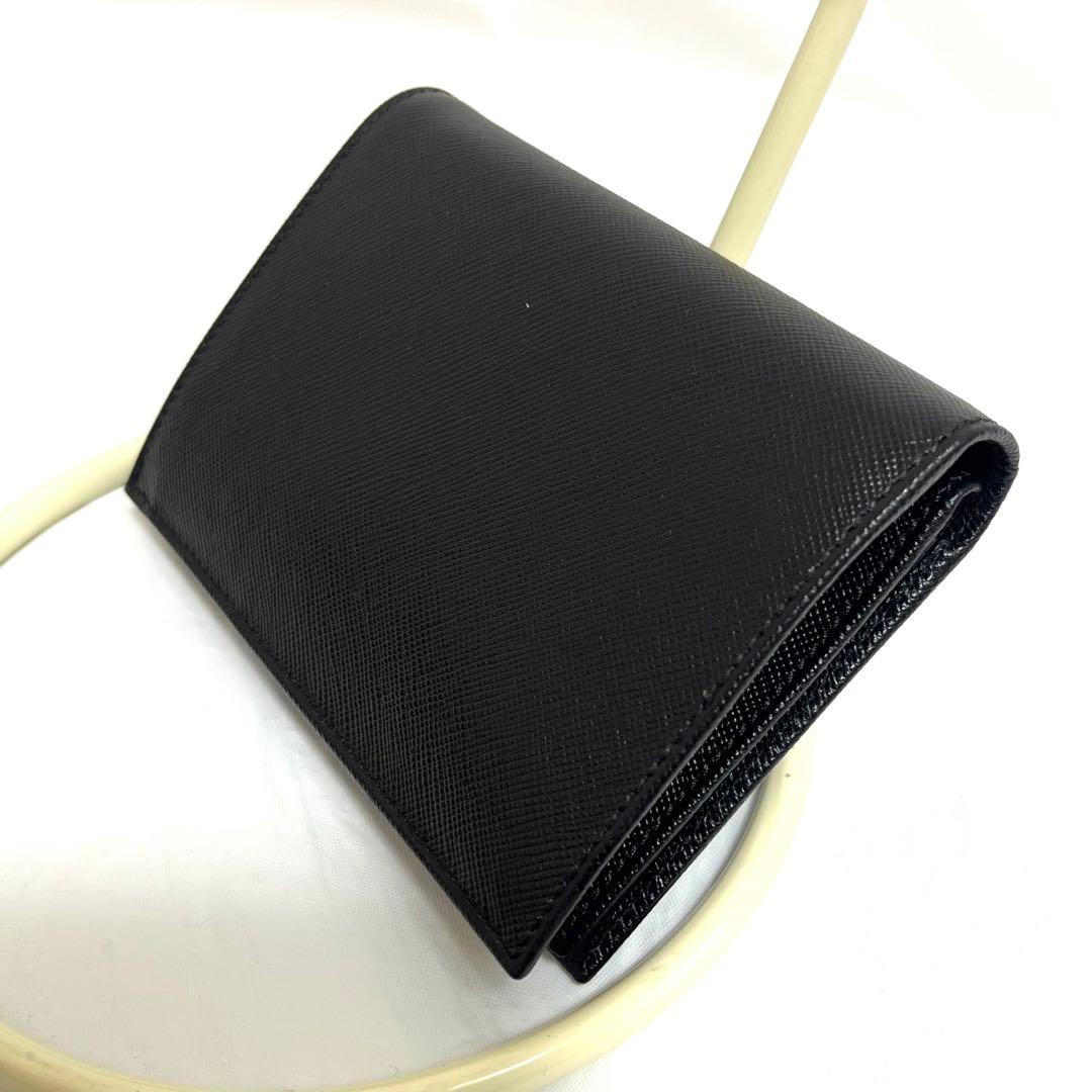 【Y.T】PRADA プラダ サフィアーノレザー 二つ折り財布 ブラック