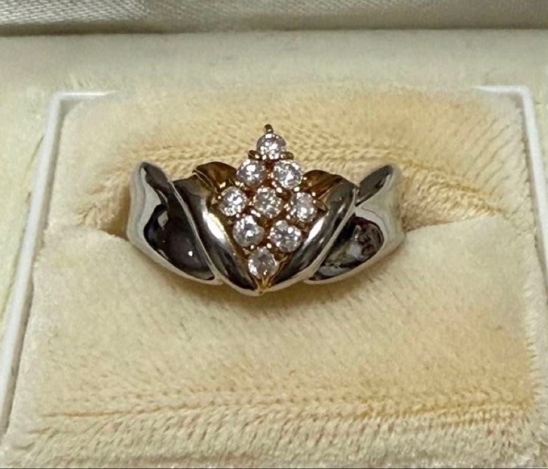 プラチナK18ダイヤデザインリング 0.30ct 11号