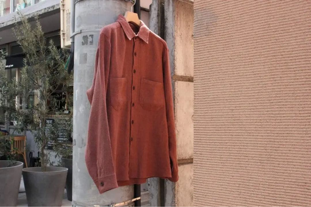 トップス Evan Kinori TWO POCKET SHIRT LINEN WOOL