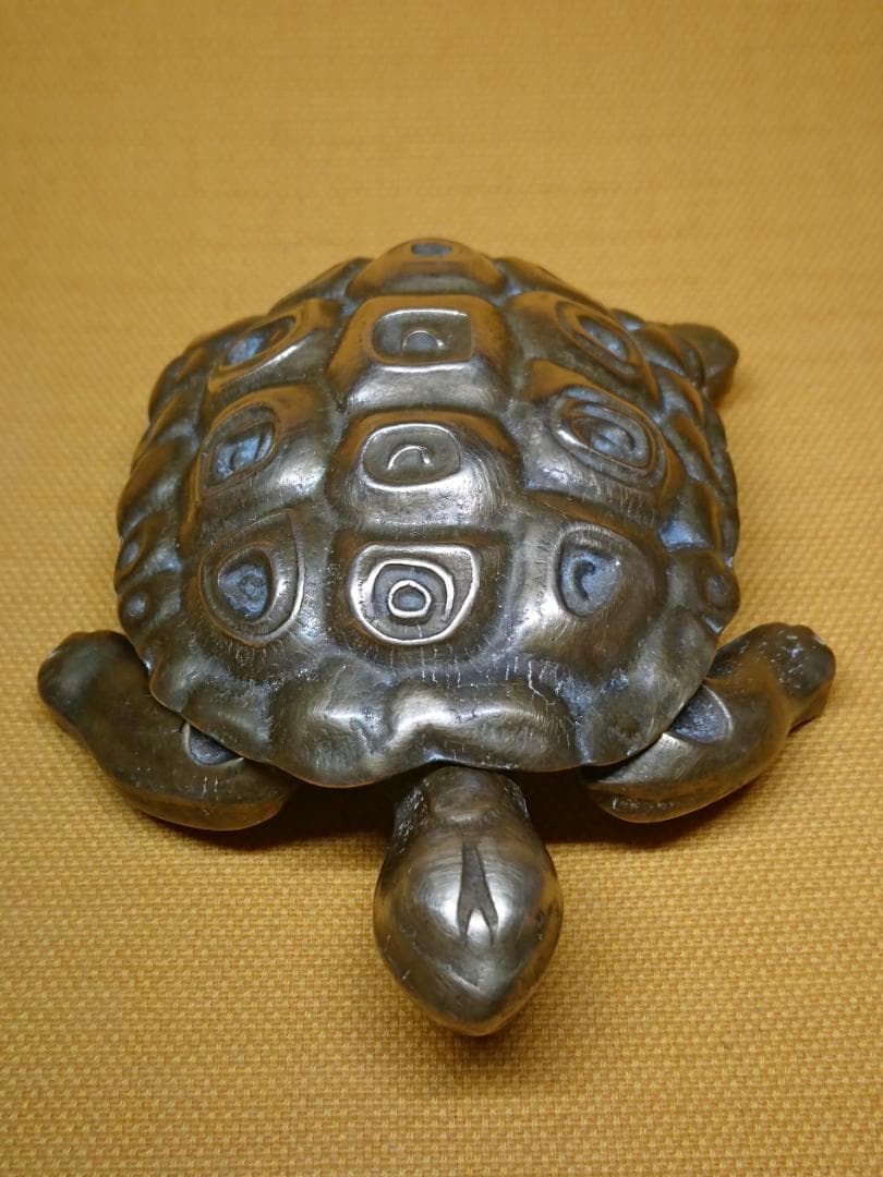 カメ　亀　銅製　小物入れ　オブジェ　置物　インテリア　工芸品　美術品　A3095