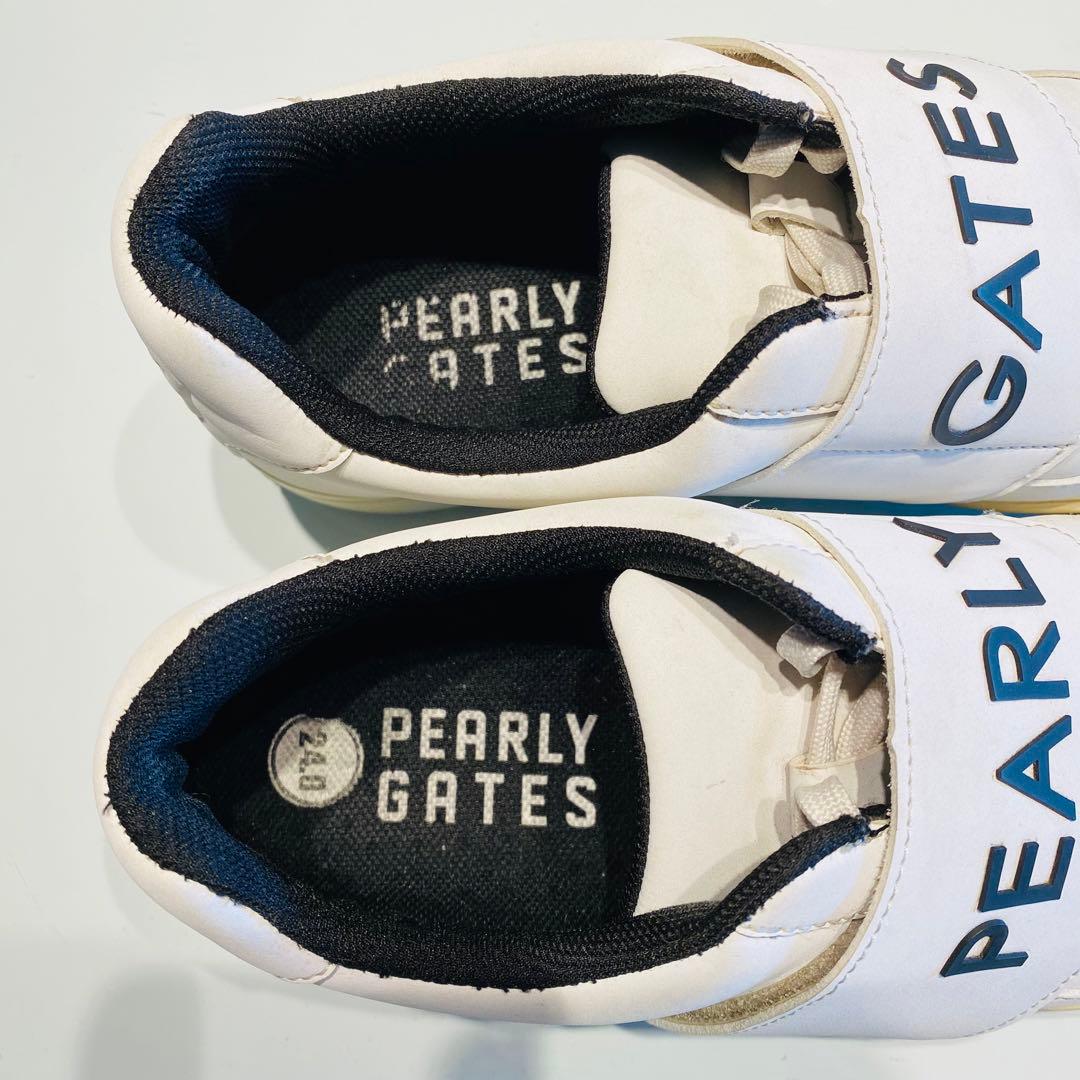 PEARLY GATES　89　ゴルフシューズ　靴　スパイク　ホワイト　24cm