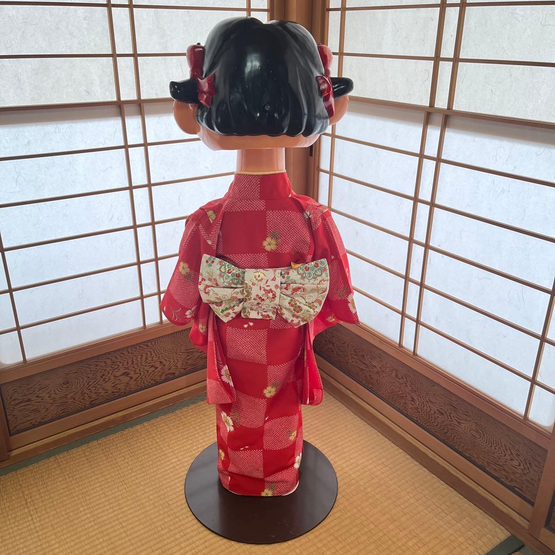 不二家 ペコちゃん 店頭用人形 等身大 着物姿 シリアルナンバー入り 非売品