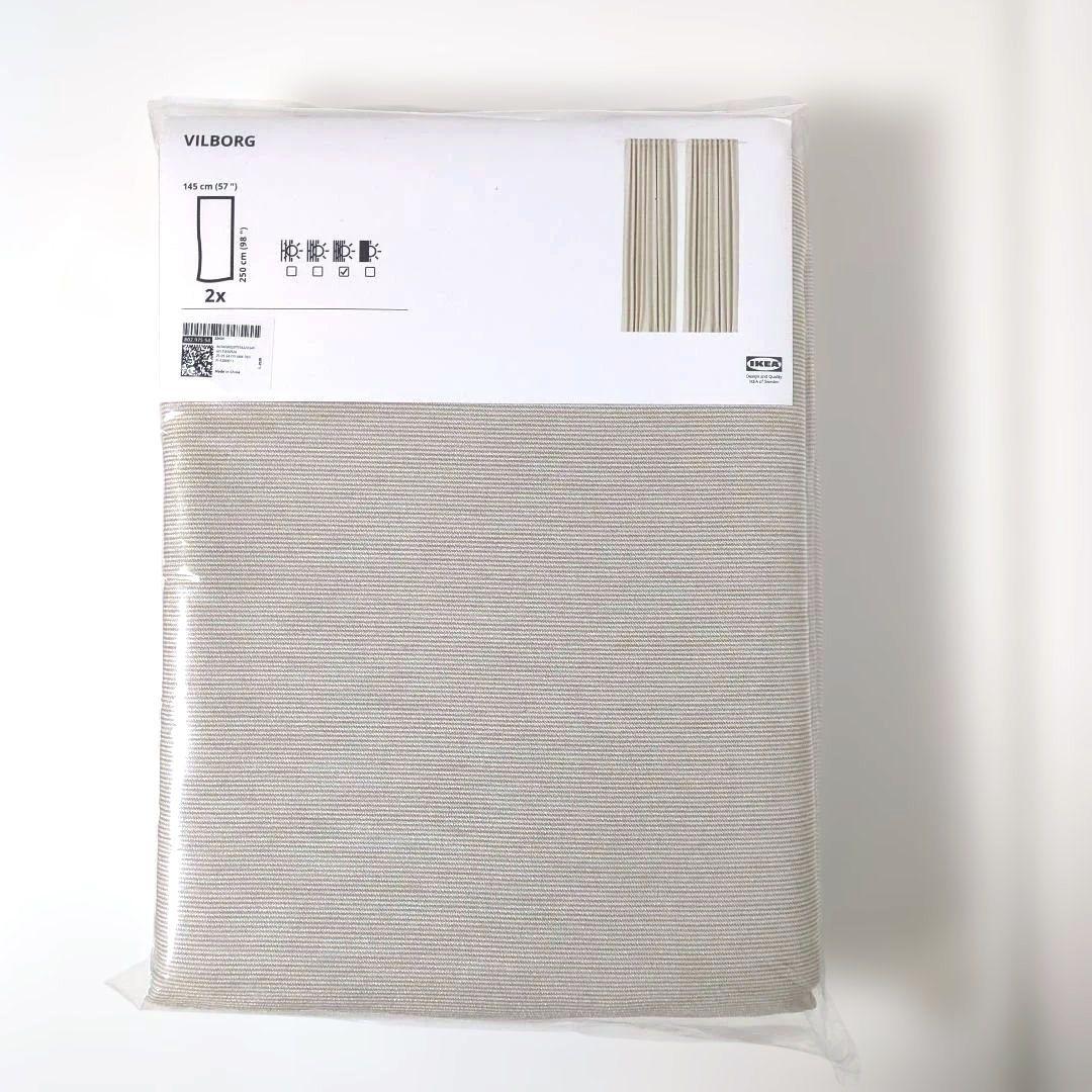 IKEA ヴィルボリ カーテン 145×250 ベージュ 2枚組