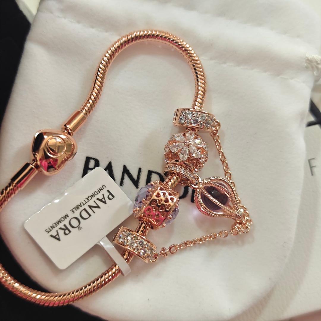 【Pandora 18ccm】ローズゴールドトーン ブレスレット