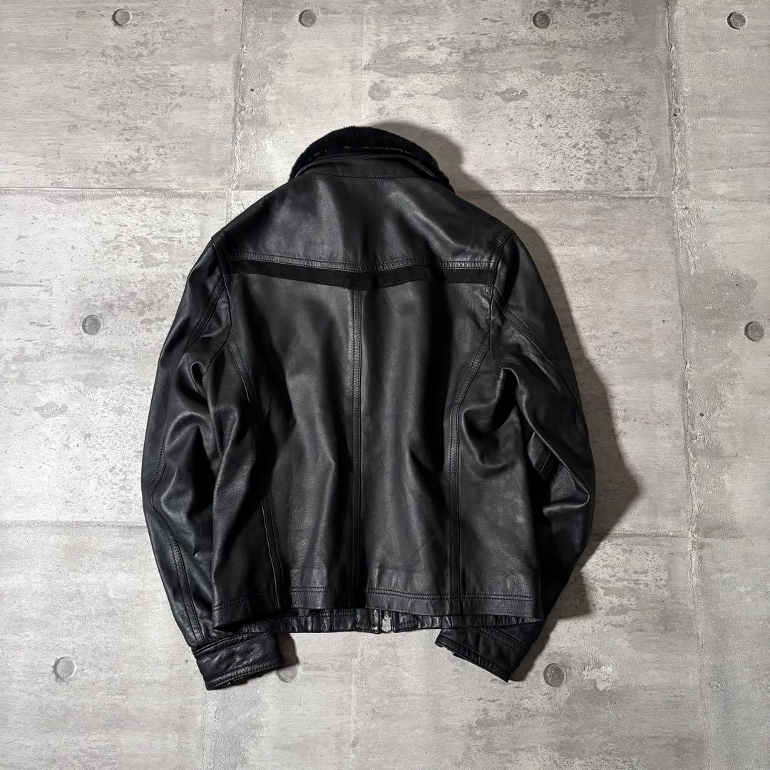 ジャケット・アウター 2000's mouton leather jacket y2k opium