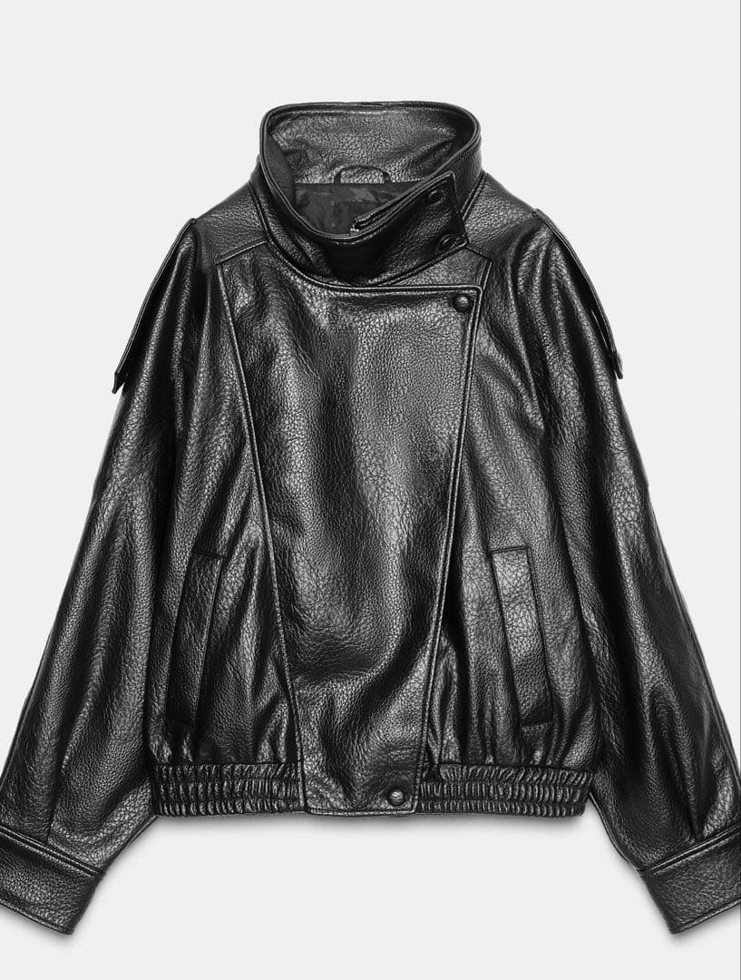 ZARA☆新品未使用☆Sサイズ 黒 レザーライダースジャケット