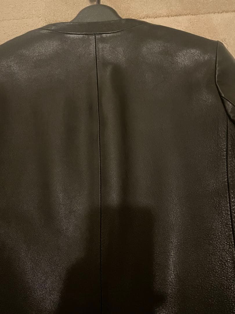 Drawer ブラックレザージャケット バルーンスリーブ