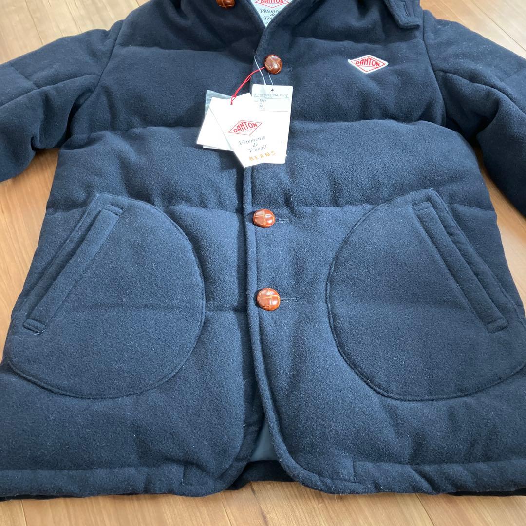 BEAMS 別注 DANTON ダントン ダウンジャケット ネイビー 34