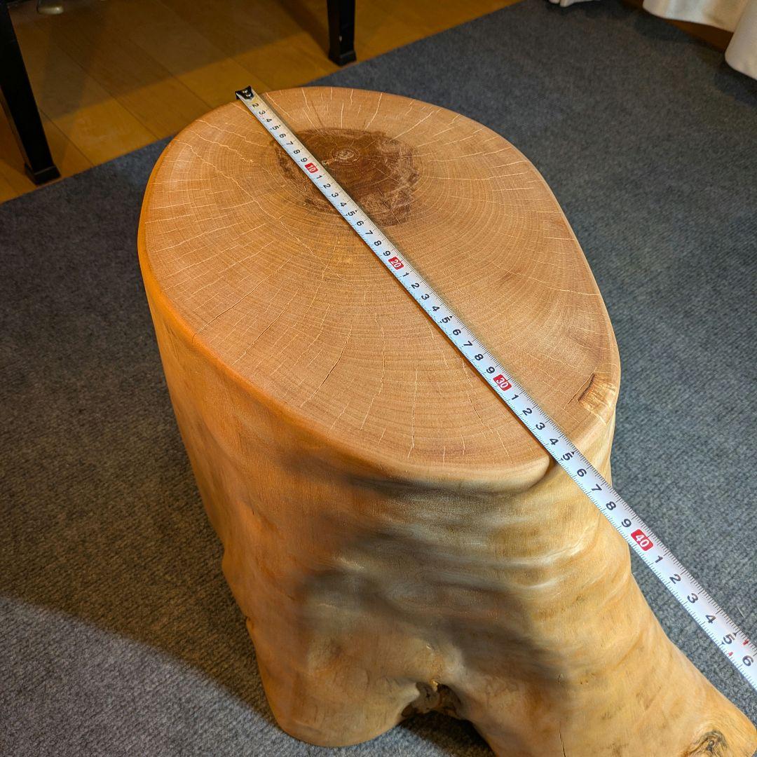 KOHQ　水目桜　天然木　切り株　椅子　スツール　高さ約34.5cm