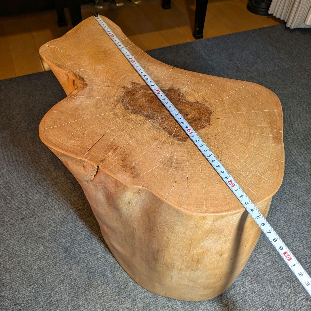 KOHQ　水目桜　天然木　切り株　椅子　スツール　高さ約34.5cm