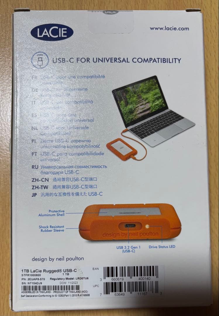 LaCie ラシー ポータブルHDD ハードディスク 1TB