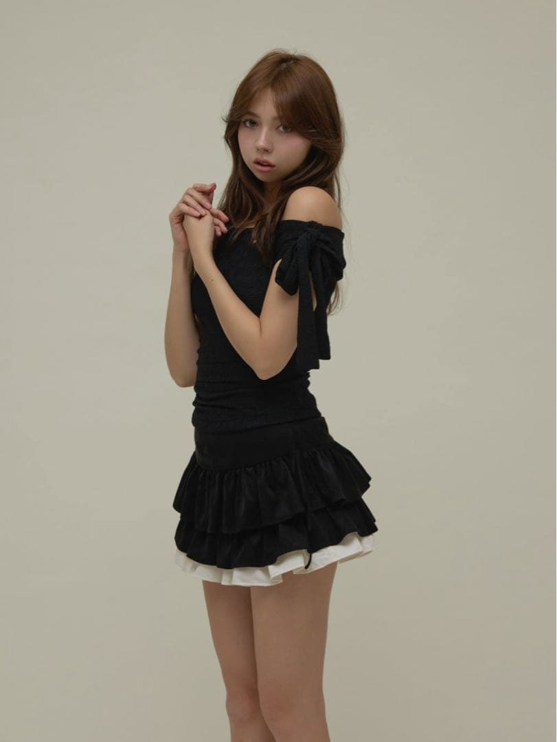Mサイズ andmary Mel gather skirt ブラック