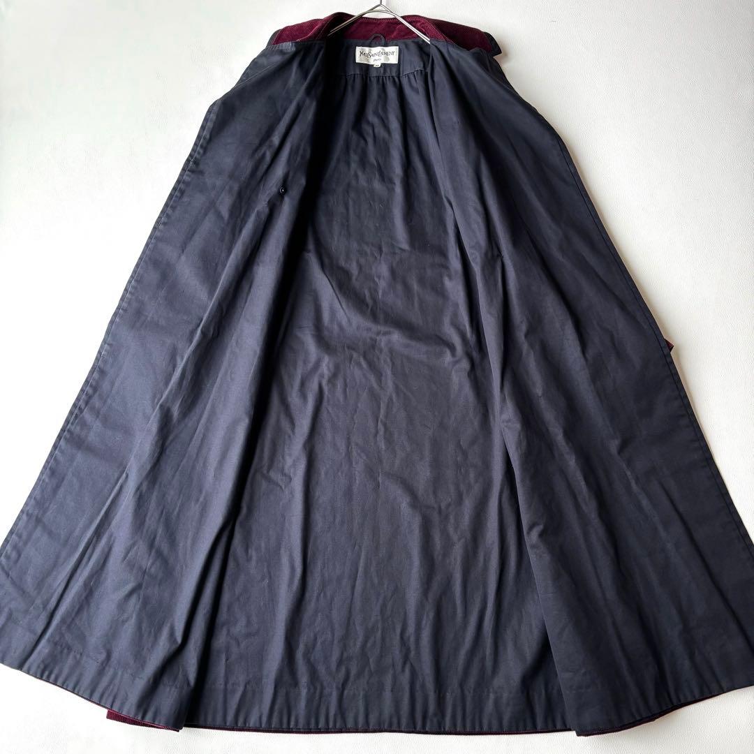 超希少✨【イヴサンローラン】ロングコート　コーデュロイ　アシンメトリー