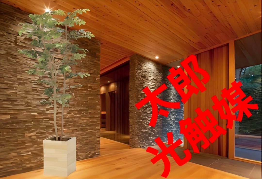 光触媒　人工観葉植物　フェイクグリーン　ウッドボックスマウンテンアッシュ1.6m