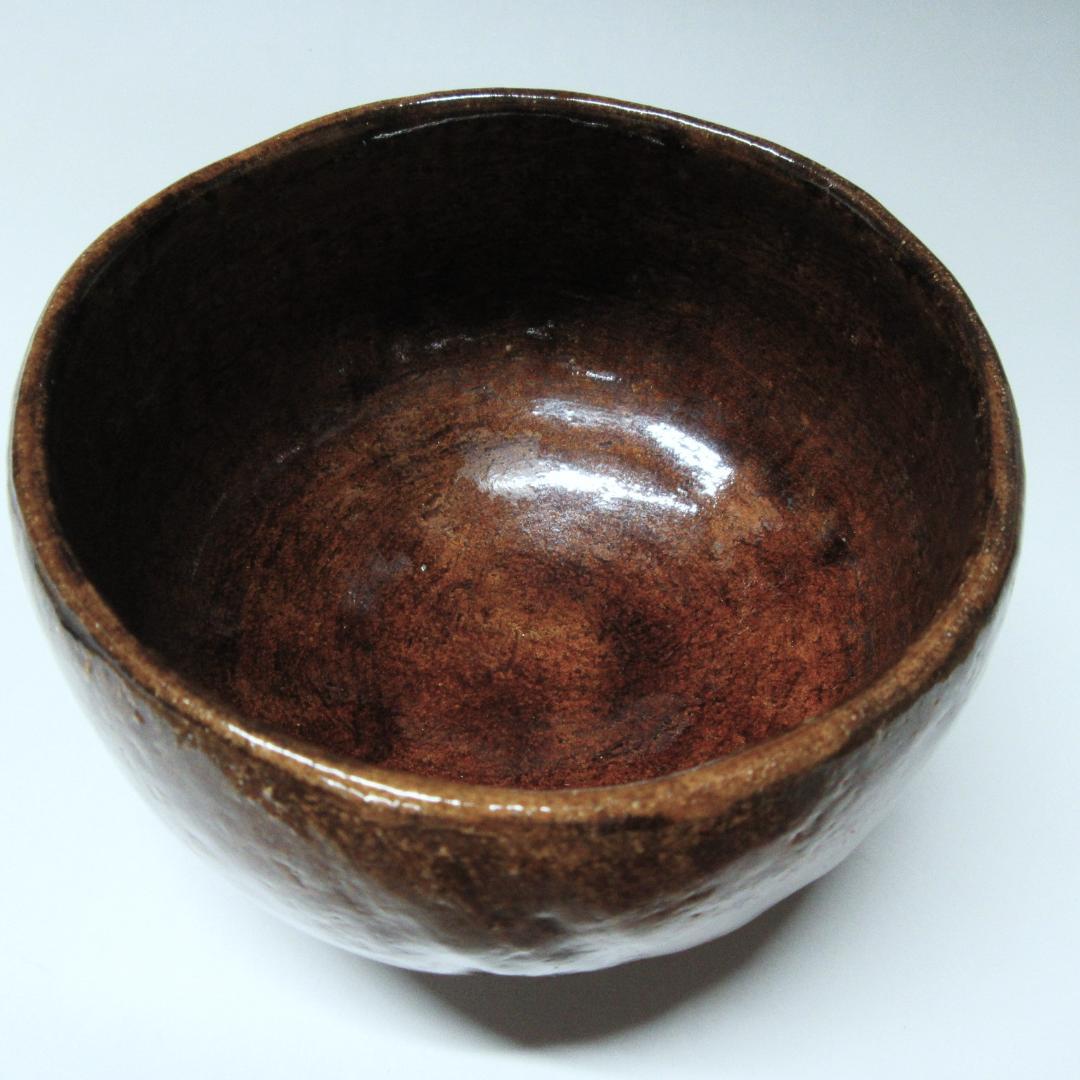 大樋年郎造 大樋焼茶碗 飴釉茶碗 共箱 ZC-15