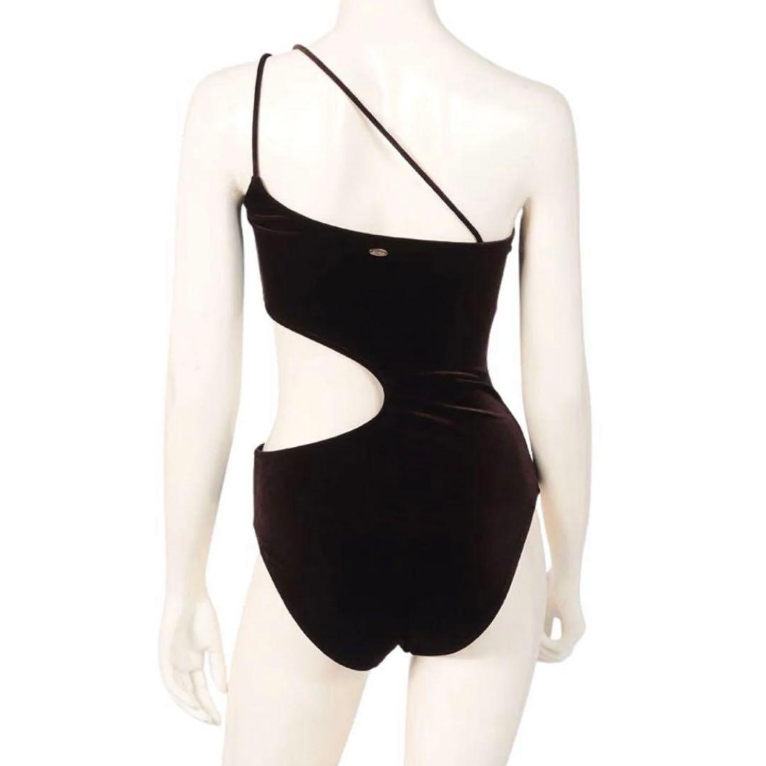 【anuans】サイドカットアウトベロアワンピース　BROWN 新品未使用