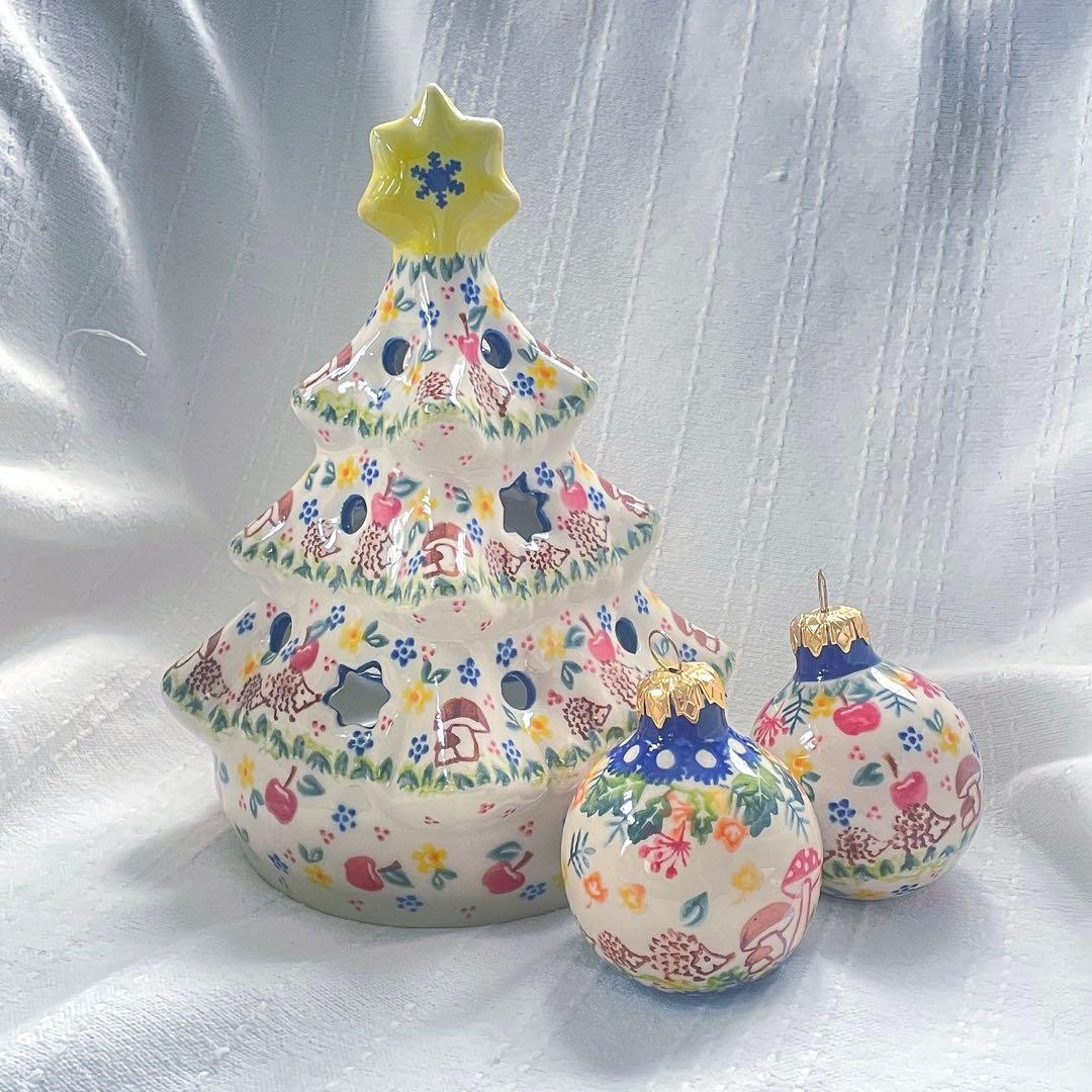 ポーリッシュポタリー　クリスマスキャンドルツリー＆オーナメント