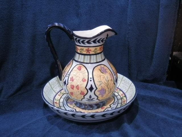 カプリウェア 水指と受け皿 水指高28cm胴18cm受皿33cm高7cm