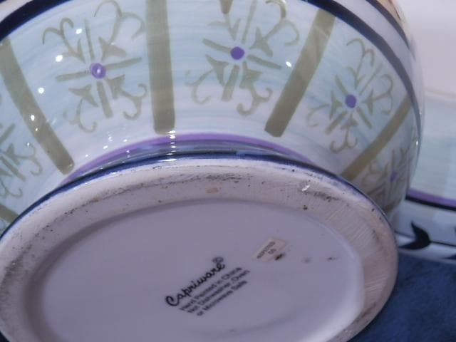 カプリウェア 水指と受け皿 水指高28cm胴18cm受皿33cm高7cm