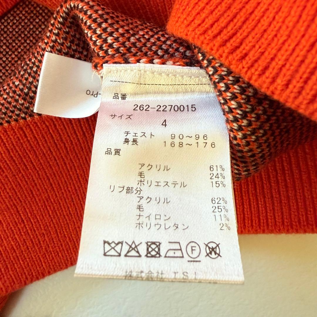 ジャックバニー ドラえもん コラボ Wジャガード ニット セーター オレンジ 4