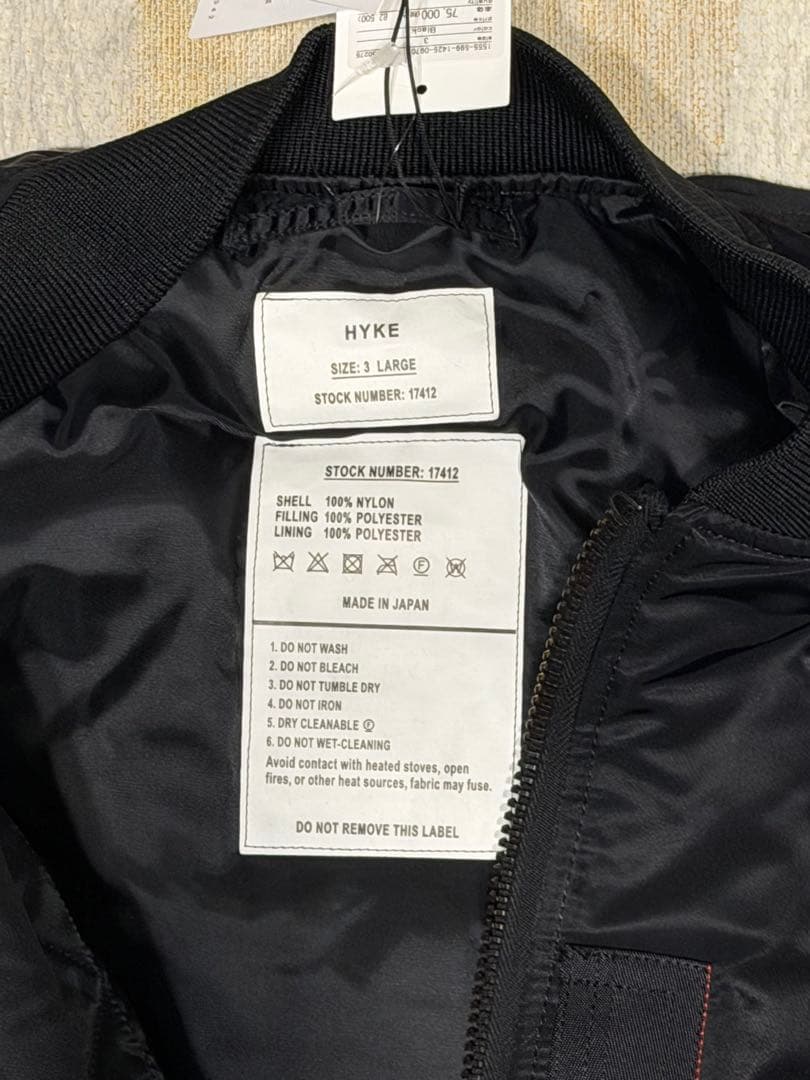 ジャケット・アウター HYKE 2024AW TYPE MA-1 JACKET SIZE 3
