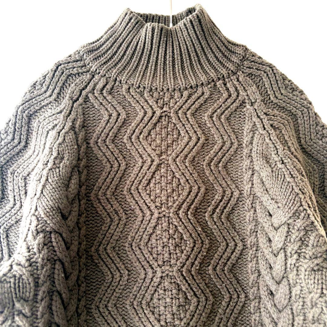限定SALE 美品✨BATONER バトナー　ウール　ケーブルニット　ハイネック