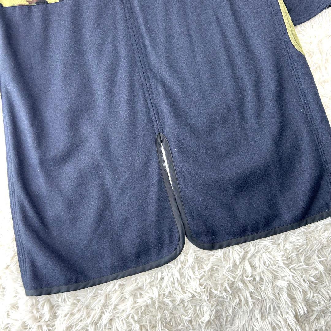 美品✨　コムデギャルソン　フリースライナーコート　迷彩　カモフラ　切替　ウール