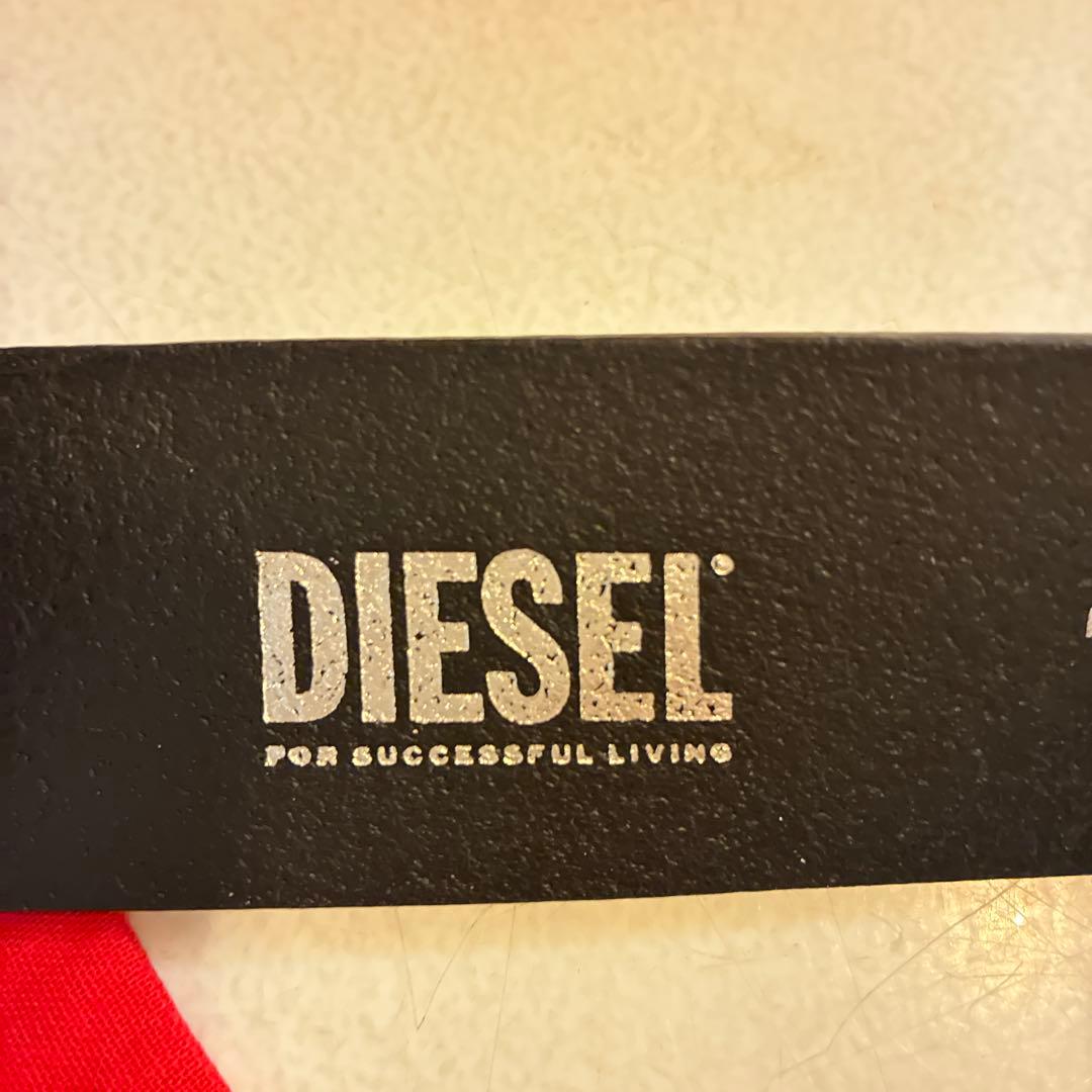 DIESEL 1DR オーバルDロゴベルトブラックレザー85cm