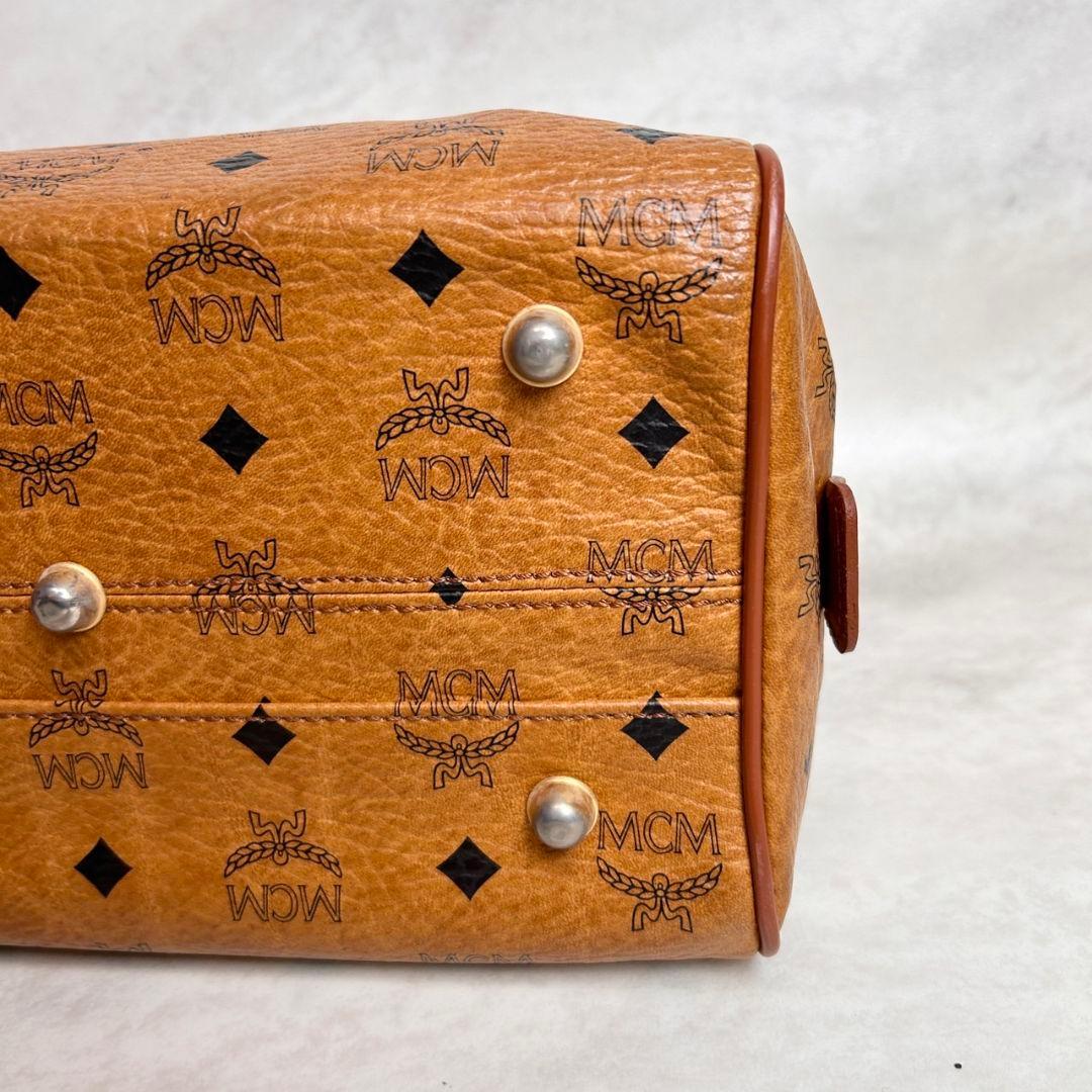 【美品】 MCM 2way ミニ ボストンバッグ ハンドバッグ ブラウン