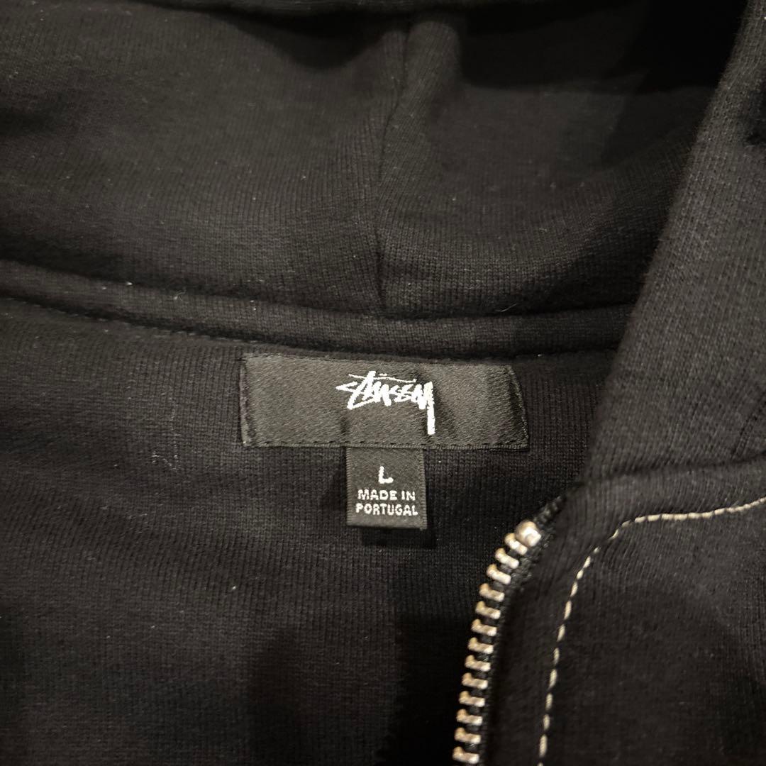 Stussy ブラック フルジップパーカー