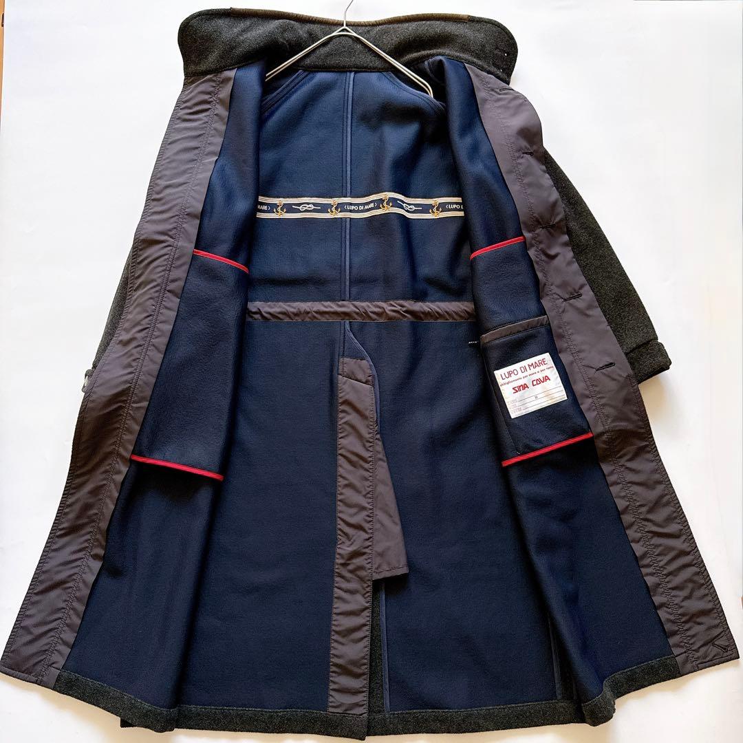 希少✨️シナコバ ロングコート ウール混 フード 2way 船長 ワッペン M