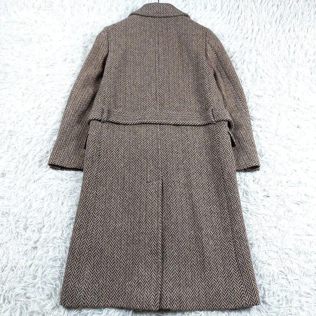 未使用級 ラルフローレン ツイード ヘリンボーン　肉厚ウール ダブルロングコート