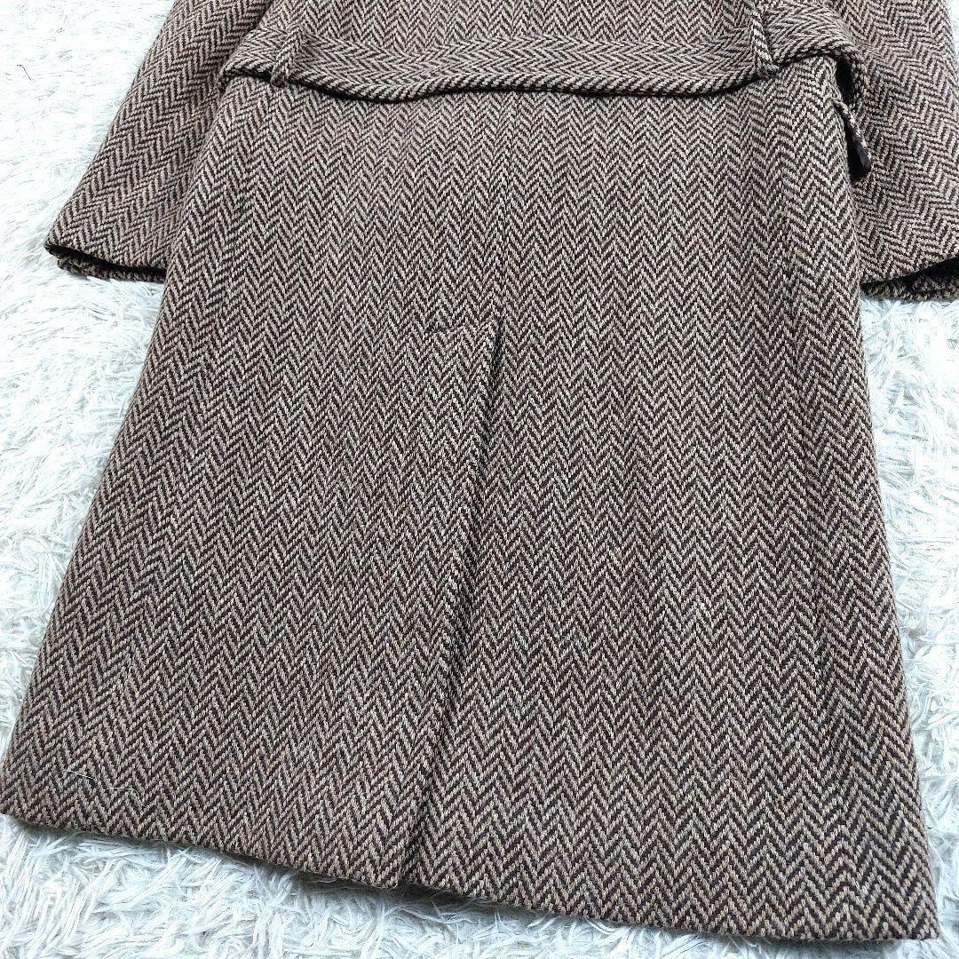 未使用級 ラルフローレン ツイード ヘリンボーン　肉厚ウール ダブルロングコート