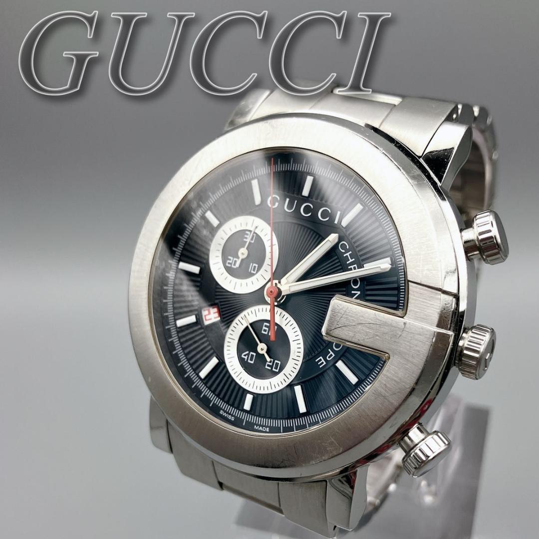 【圧倒的な存在感！】GUCCI 101M クロノグラフ Gクロノ 稼働 ブラック