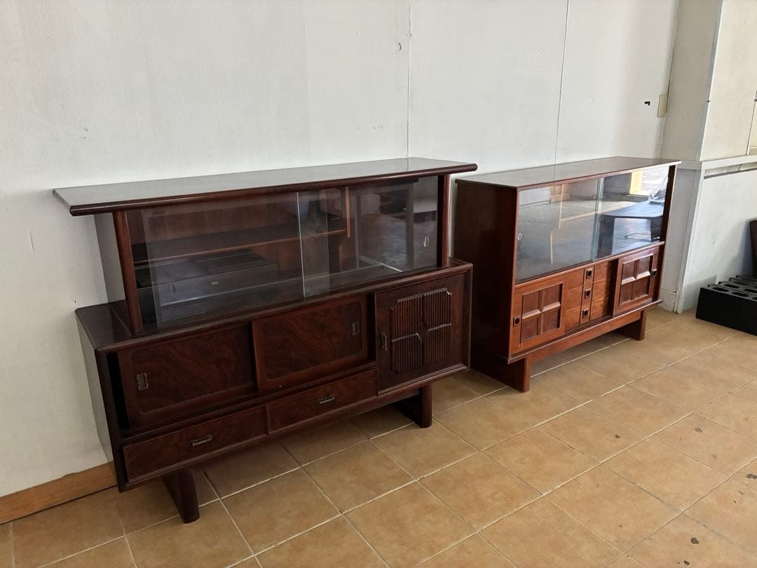 【引取限定】木製キャビネット　写真左　昭和レトロ