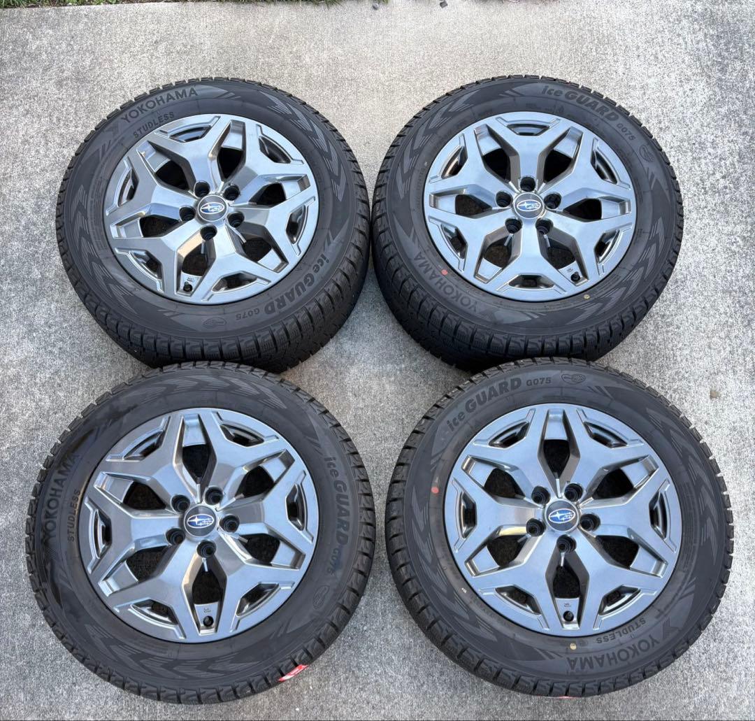 スバルフォレスターＸブレイク純正ホイール　横浜ゴムスタッドレス　アイスガード付き
