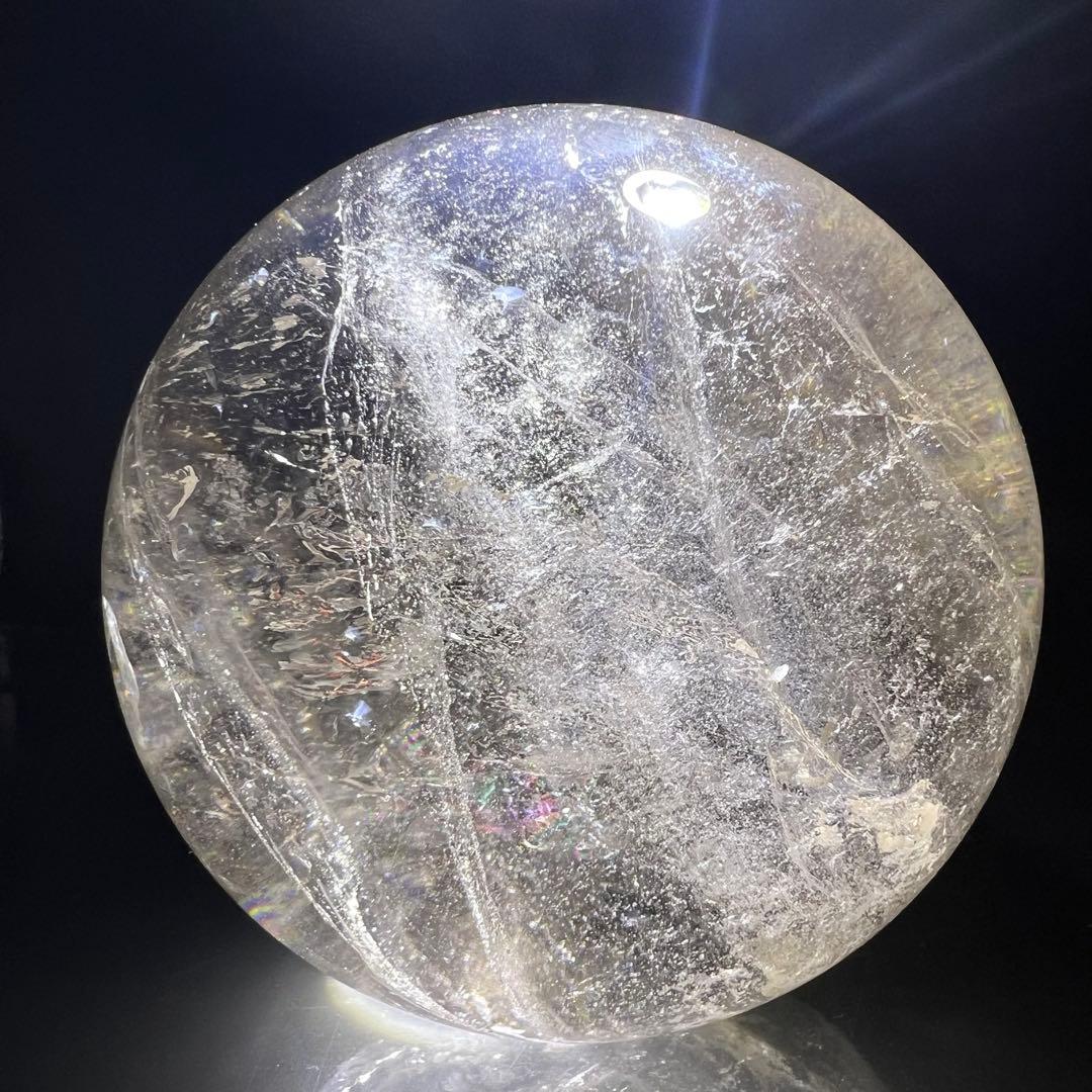 ✳️専用、‼️✨クラックと透明度と虹の共演✨虹入り ヒマラヤ水晶 丸玉 天然石 原石
