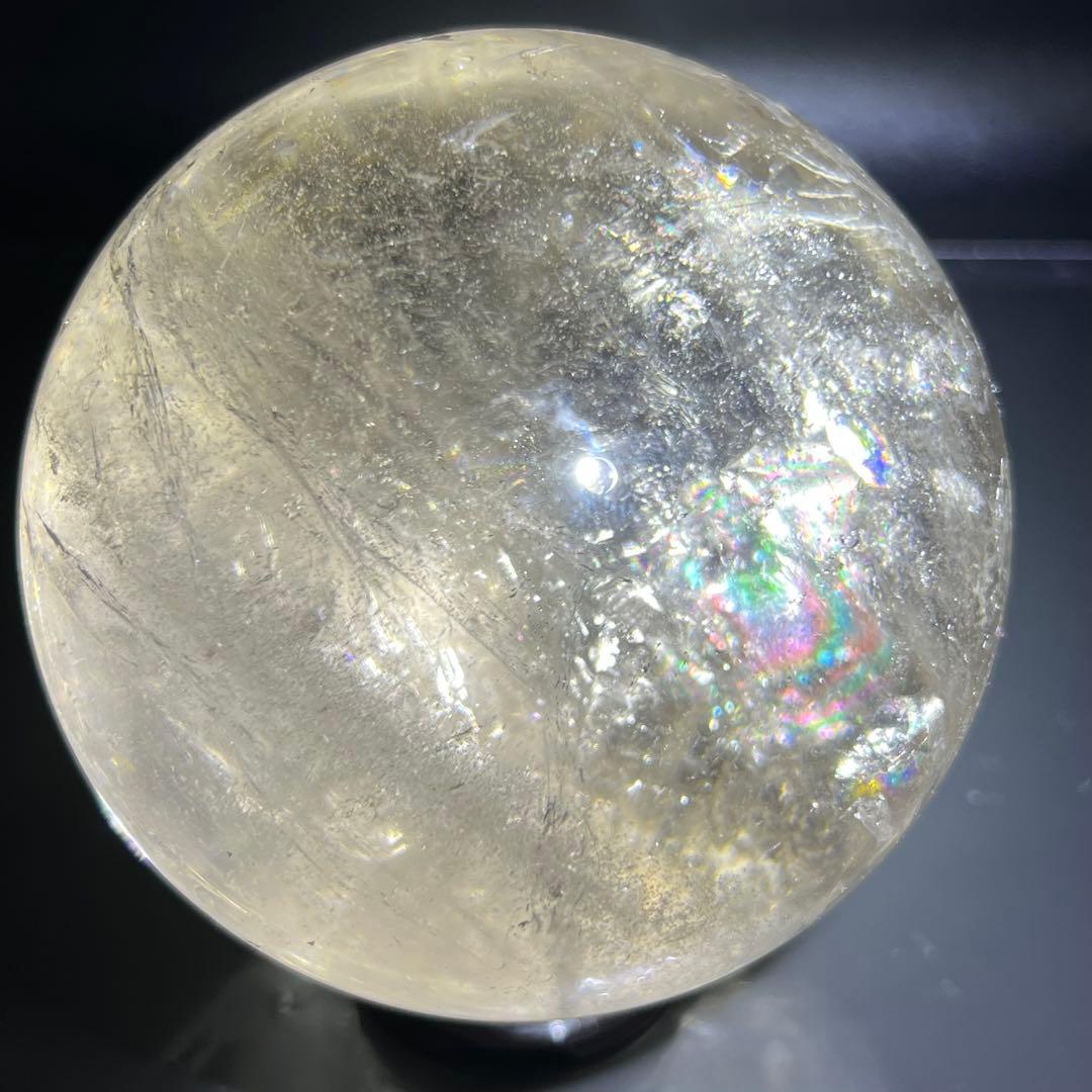 ✳️専用、‼️✨クラックと透明度と虹の共演✨虹入り ヒマラヤ水晶 丸玉 天然石 原石