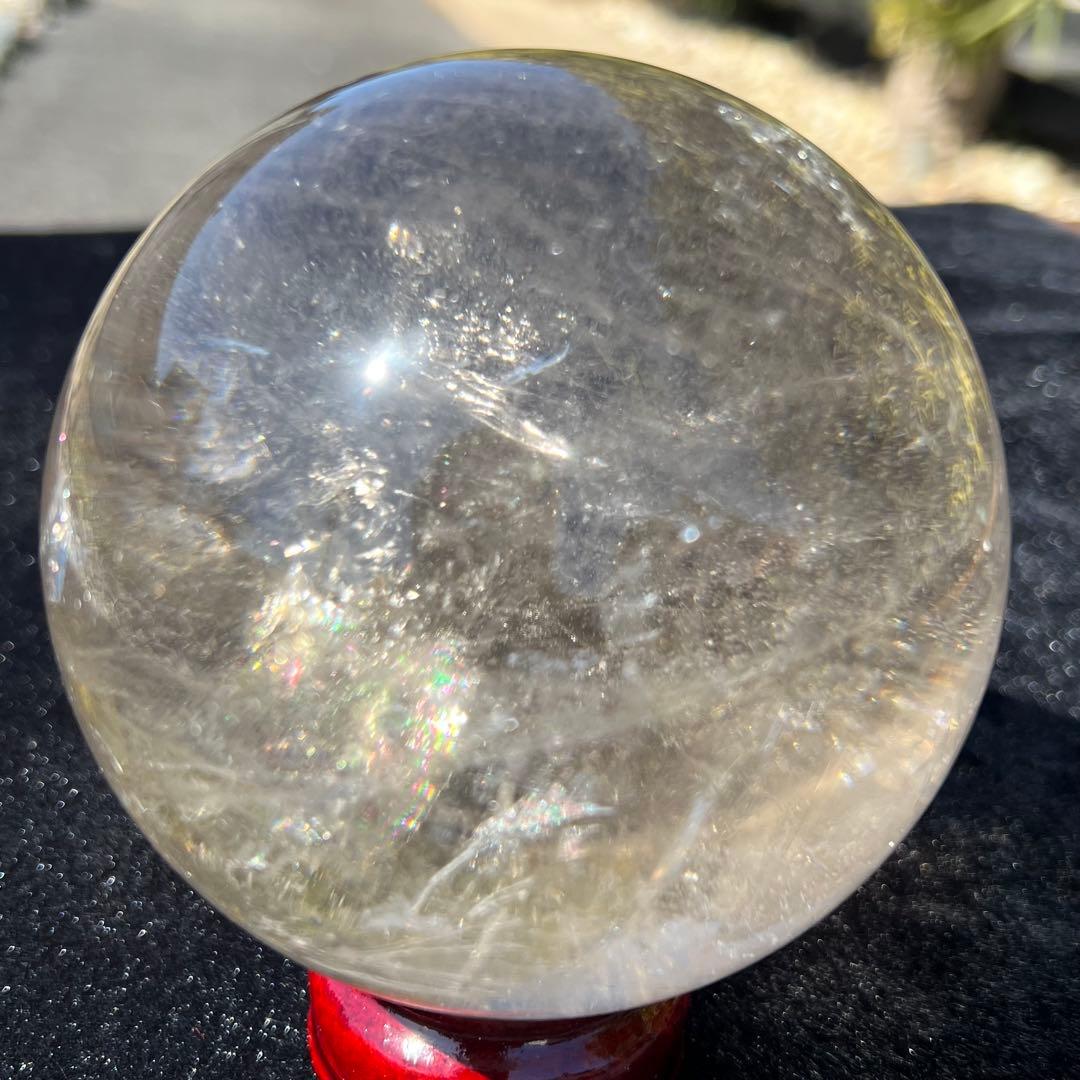 ✳️専用、‼️✨クラックと透明度と虹の共演✨虹入り ヒマラヤ水晶 丸玉 天然石 原石