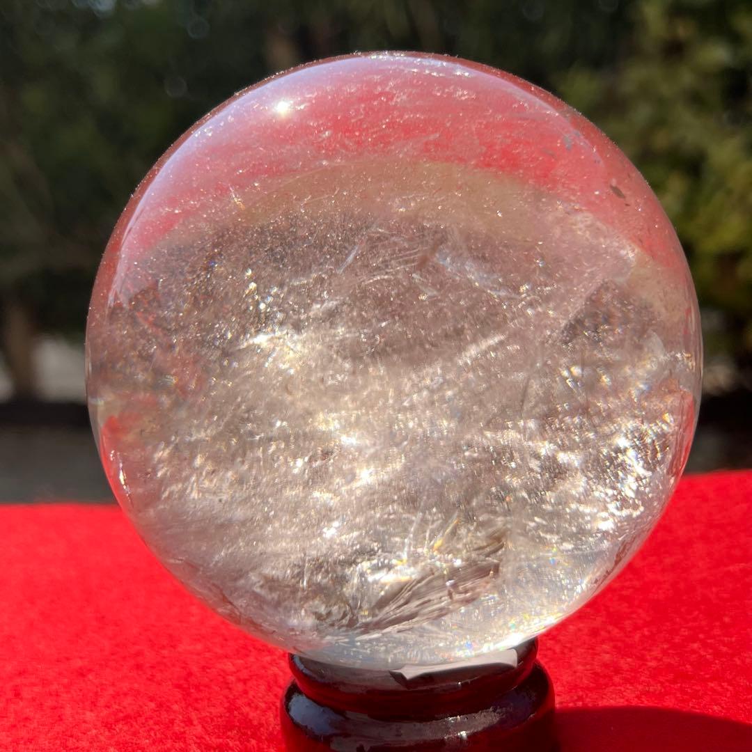 ✳️専用、‼️✨クラックと透明度と虹の共演✨虹入り ヒマラヤ水晶 丸玉 天然石 原石