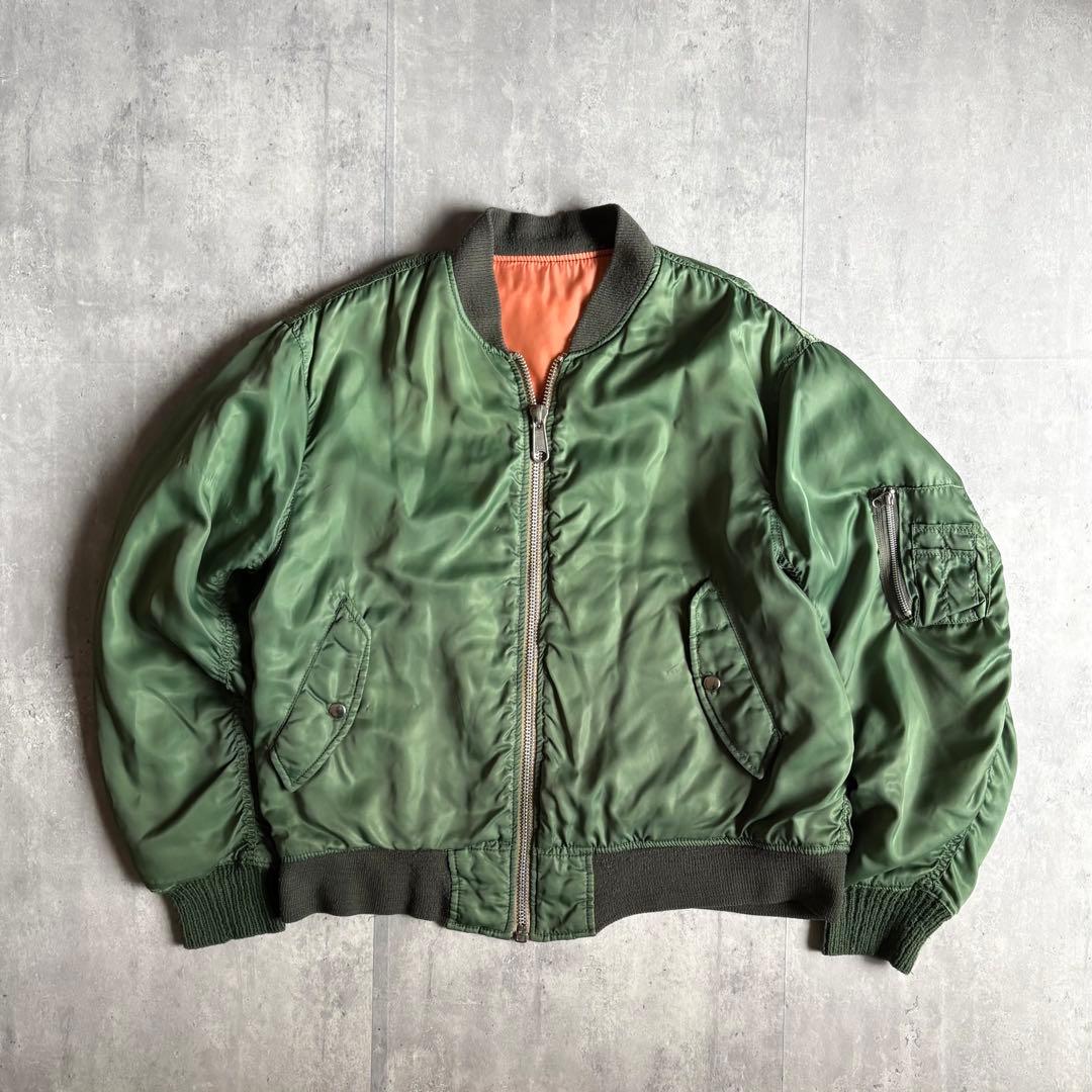 【90s vintage】MA-1 フライトジャケット　リバーシブル　短丈　古着