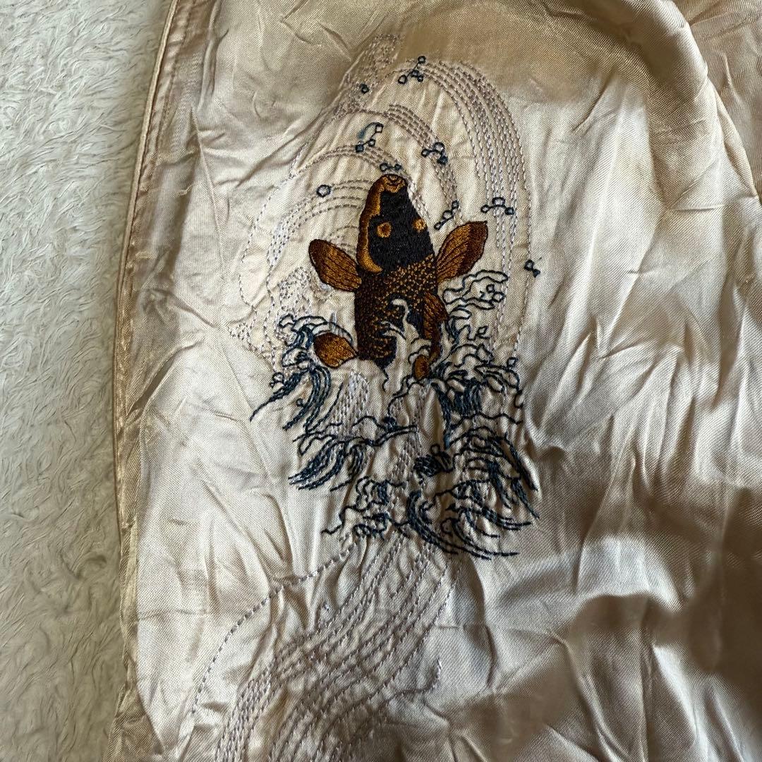 【レア】 絡繰魂 リバーシブル スカジャン 和柄 刺繍 スカル 桜 蝶 鯉 M