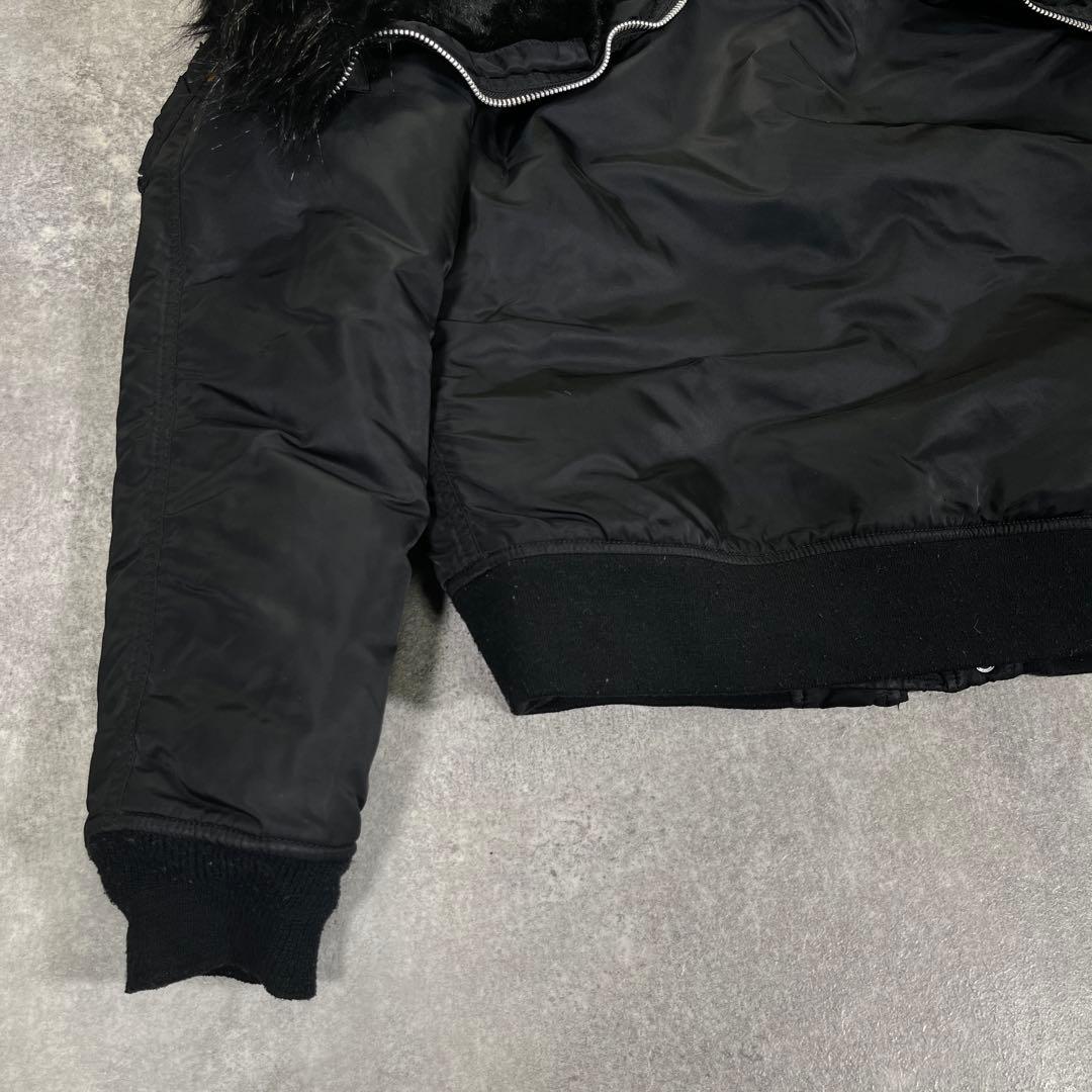 アルファインダストリーズ フライトジャケット N-2B オールブラック　L　短丈