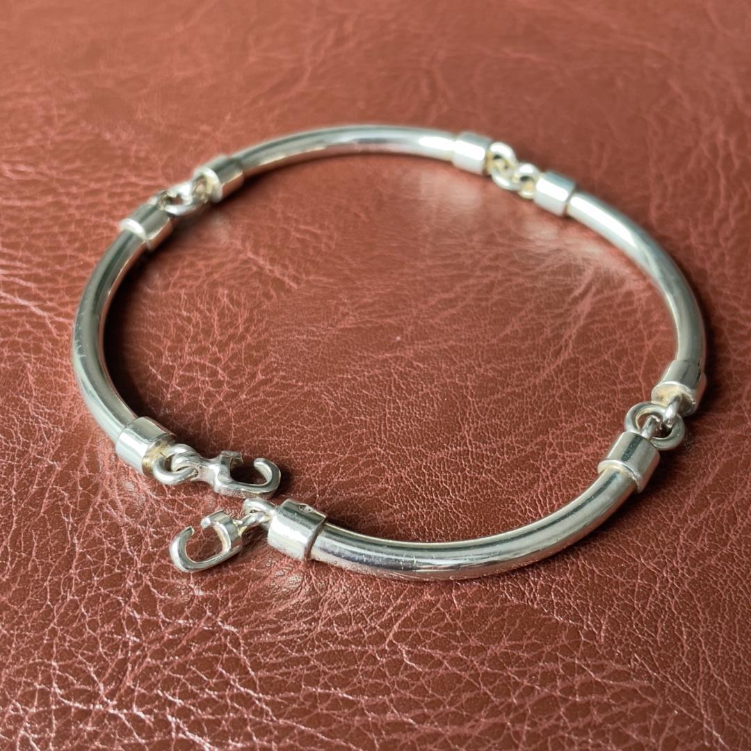 ビンテージ シルバー925 ブレスレット メンズ メキシコ製 バーブレスレット