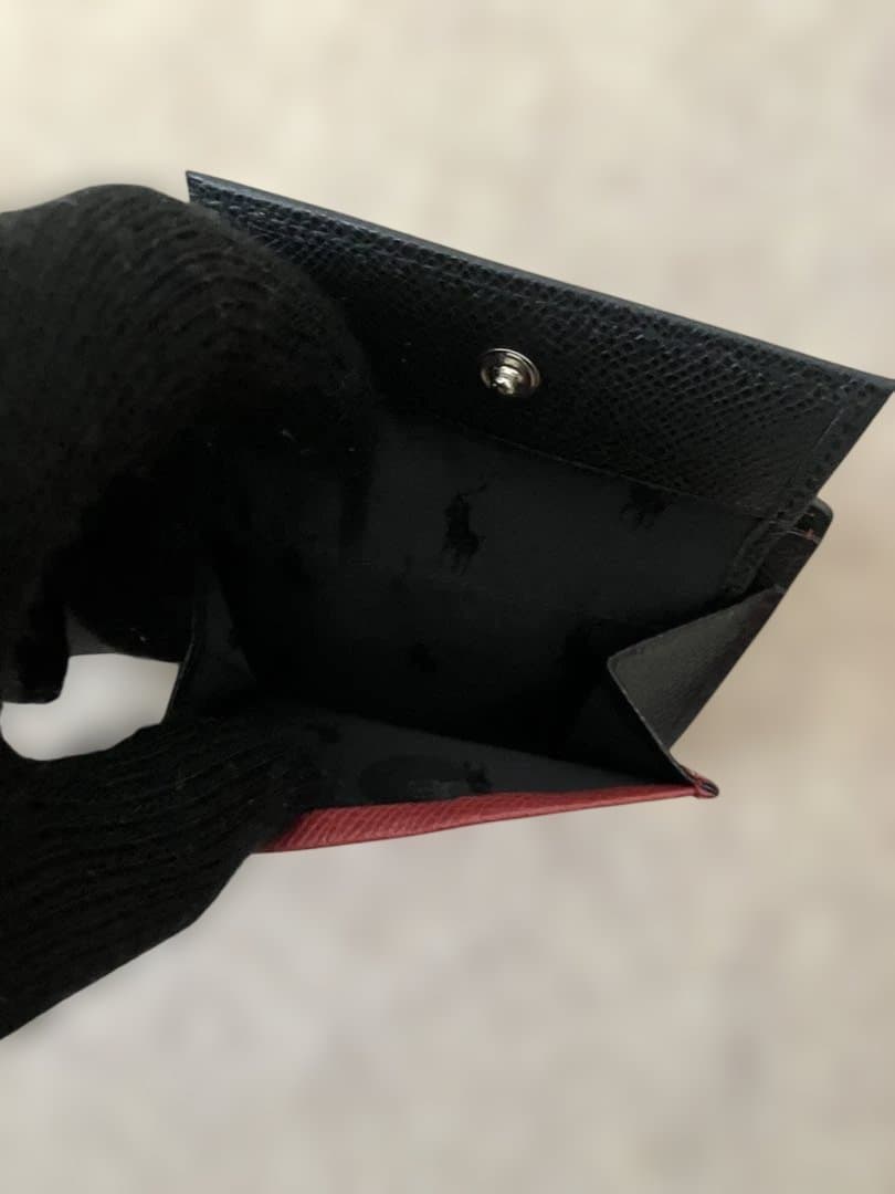 Ralph Lauren 二つ折り財布 ブラック×レッド