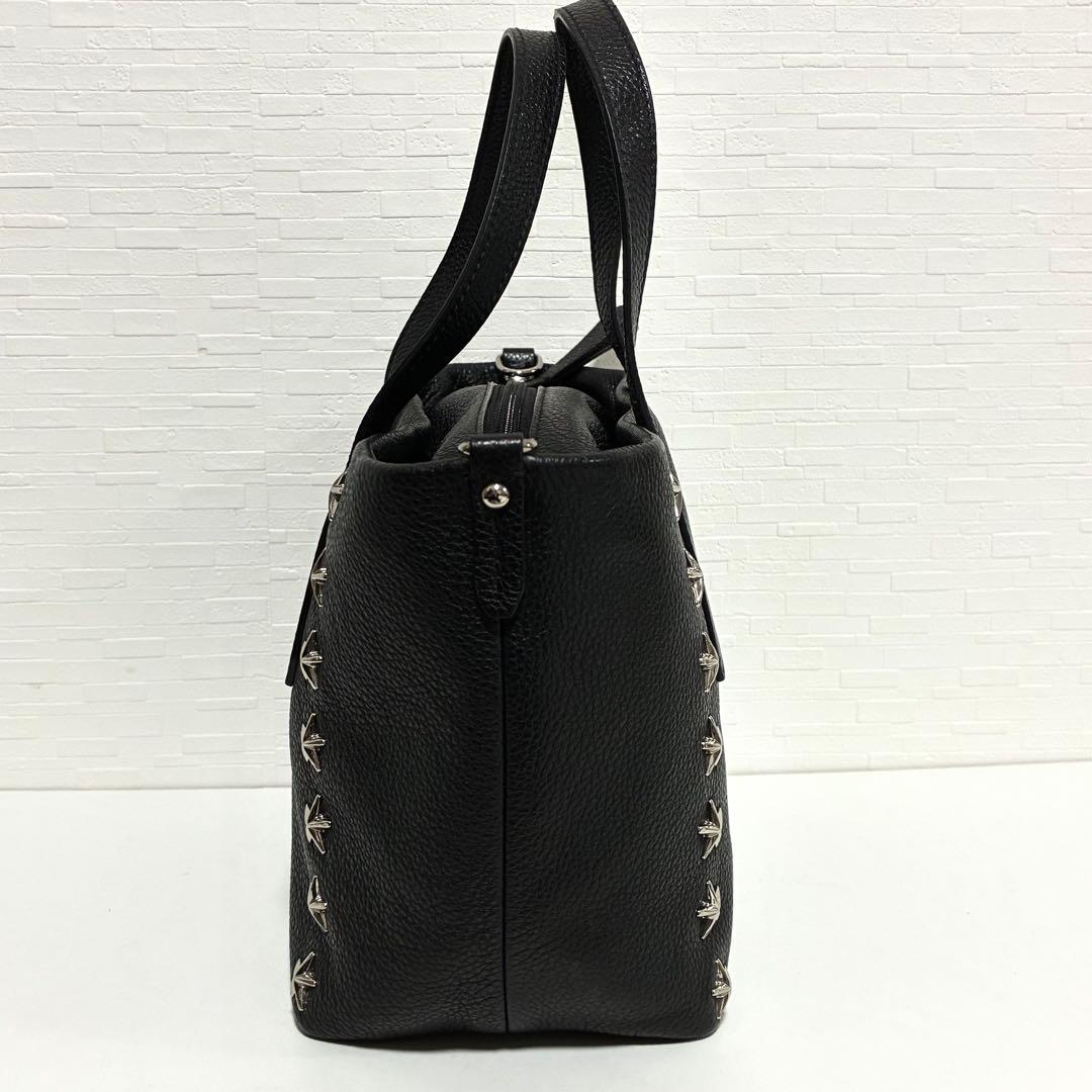 JIMMY CHOO ハンドバッグ トートバッグ ブラック レザー スタッズ